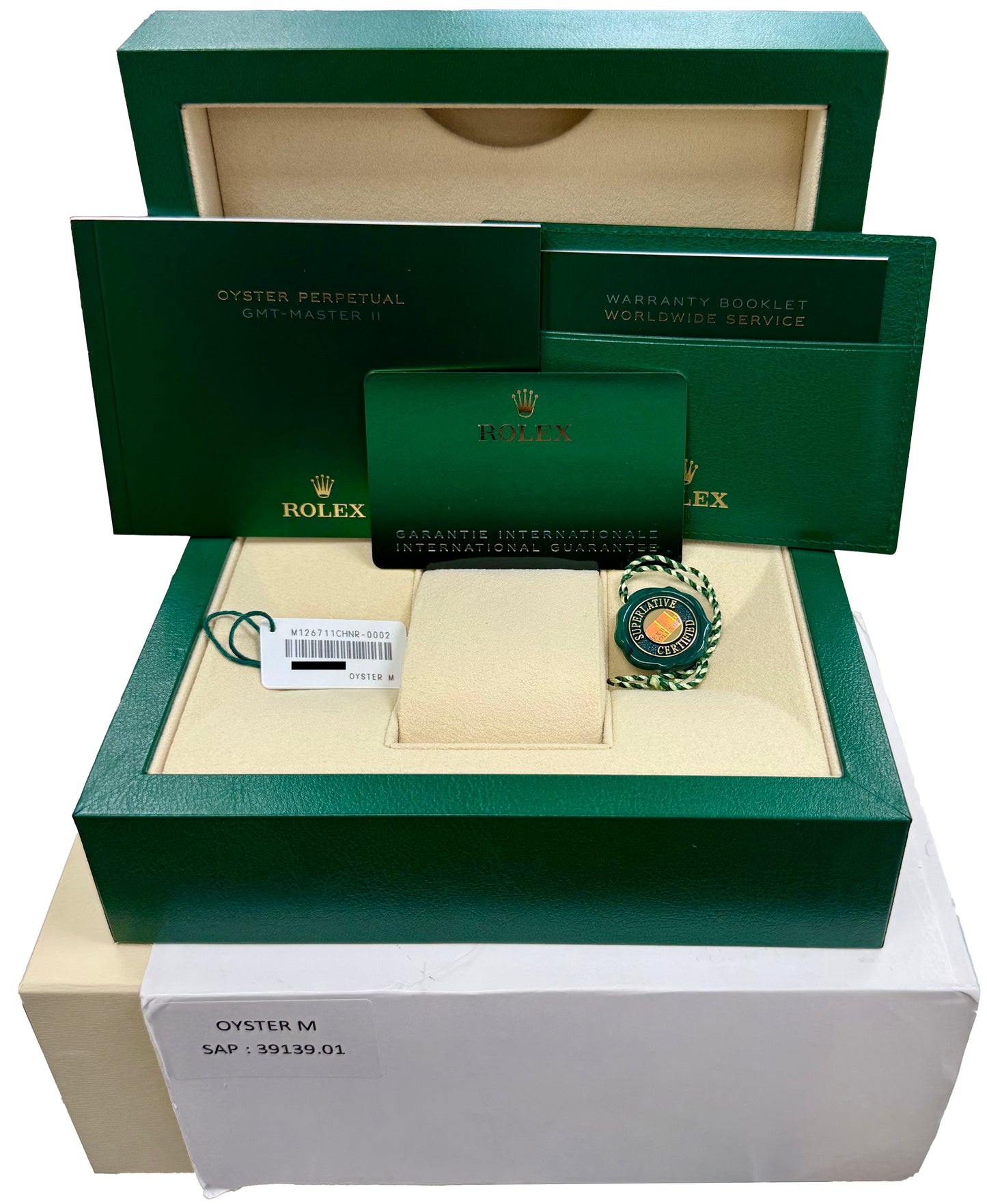 NOS PAPERS Rolex GMT-Master II Two-Tone ROOT-BEER 40mm Watch 126711 CHNR BOX