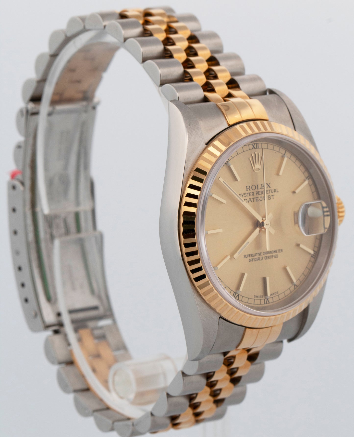 UNPOLISHED Rolex DateJust 36mm Champagne Jubilee 18K Gold JUBILEE 16233 Watch