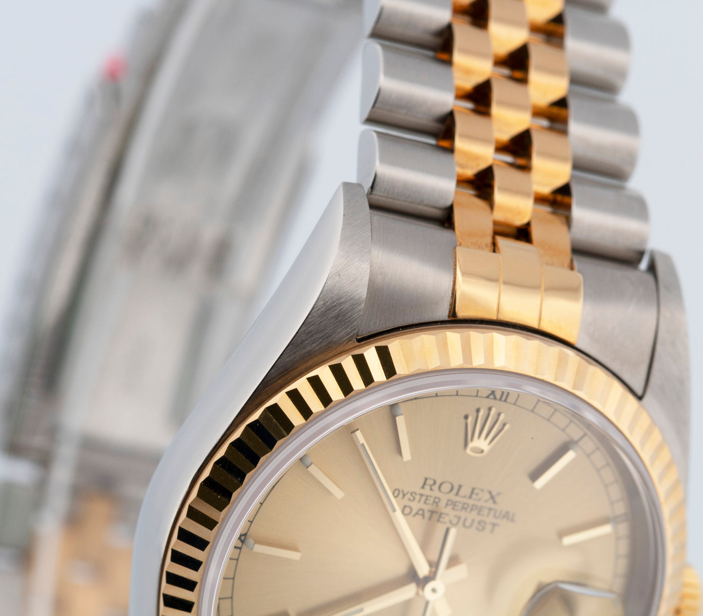 UNPOLISHED Rolex DateJust 36mm Champagne Jubilee 18K Gold JUBILEE 16233 Watch