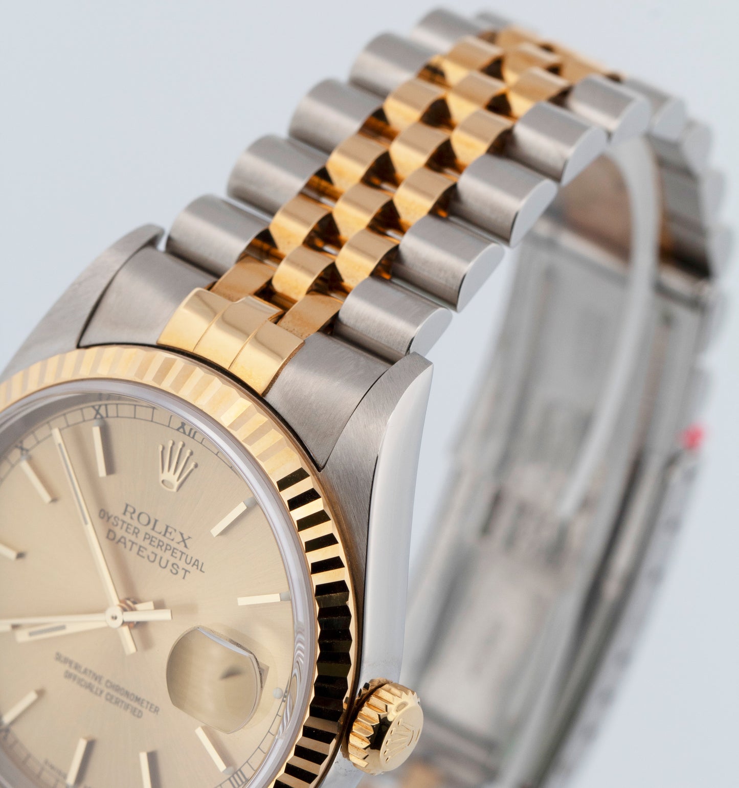 UNPOLISHED Rolex DateJust 36mm Champagne Jubilee 18K Gold JUBILEE 16233 Watch