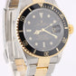 Rolex Submariner Date Two-Tone 18k Yellow Gold Steel Black 40mm 16613 Watch