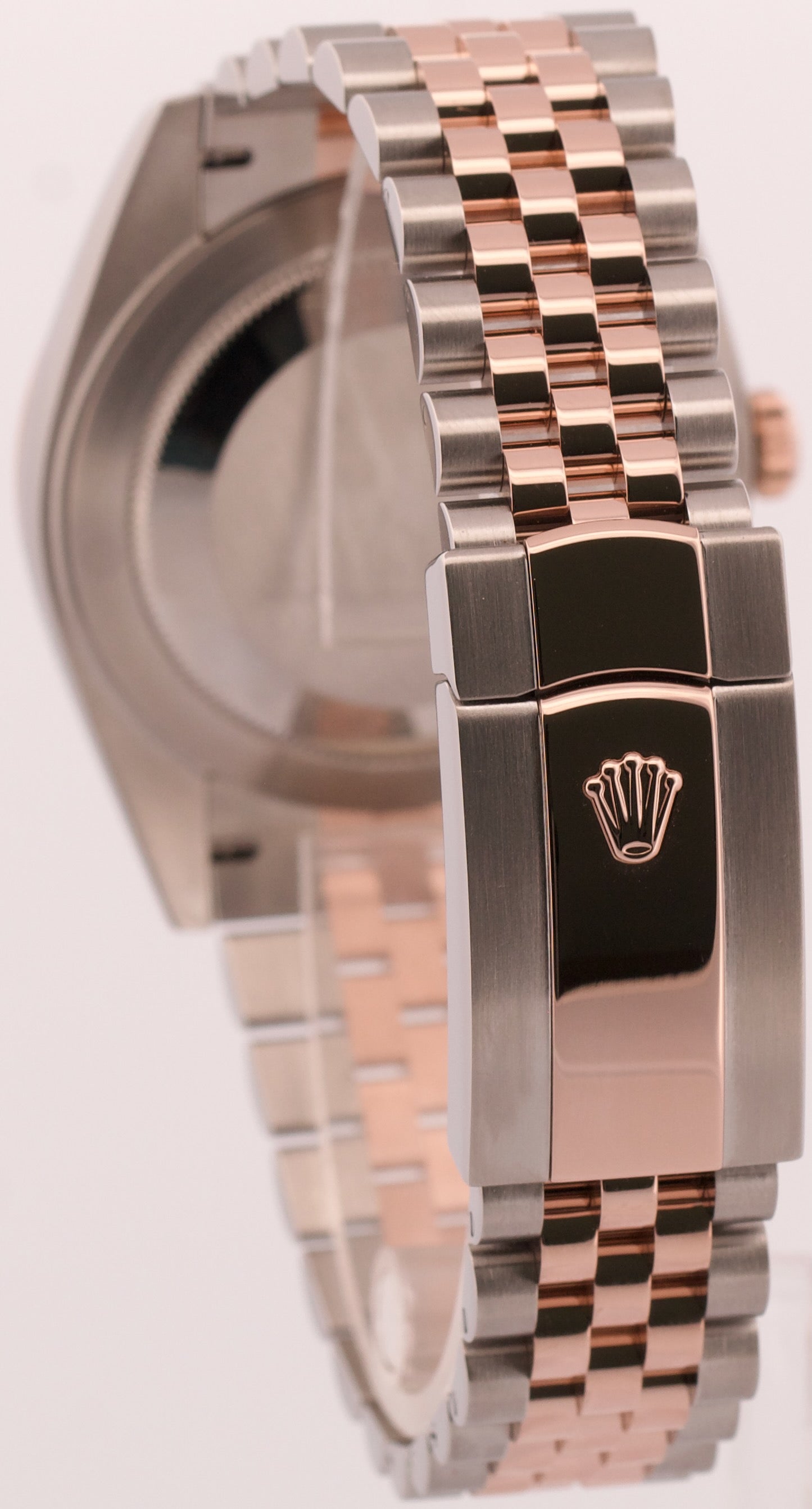 Rolex DateJust 41mm SUNDUST PINK Steel 18K Rose Gold JUBILEE Fluted 126331 BOX