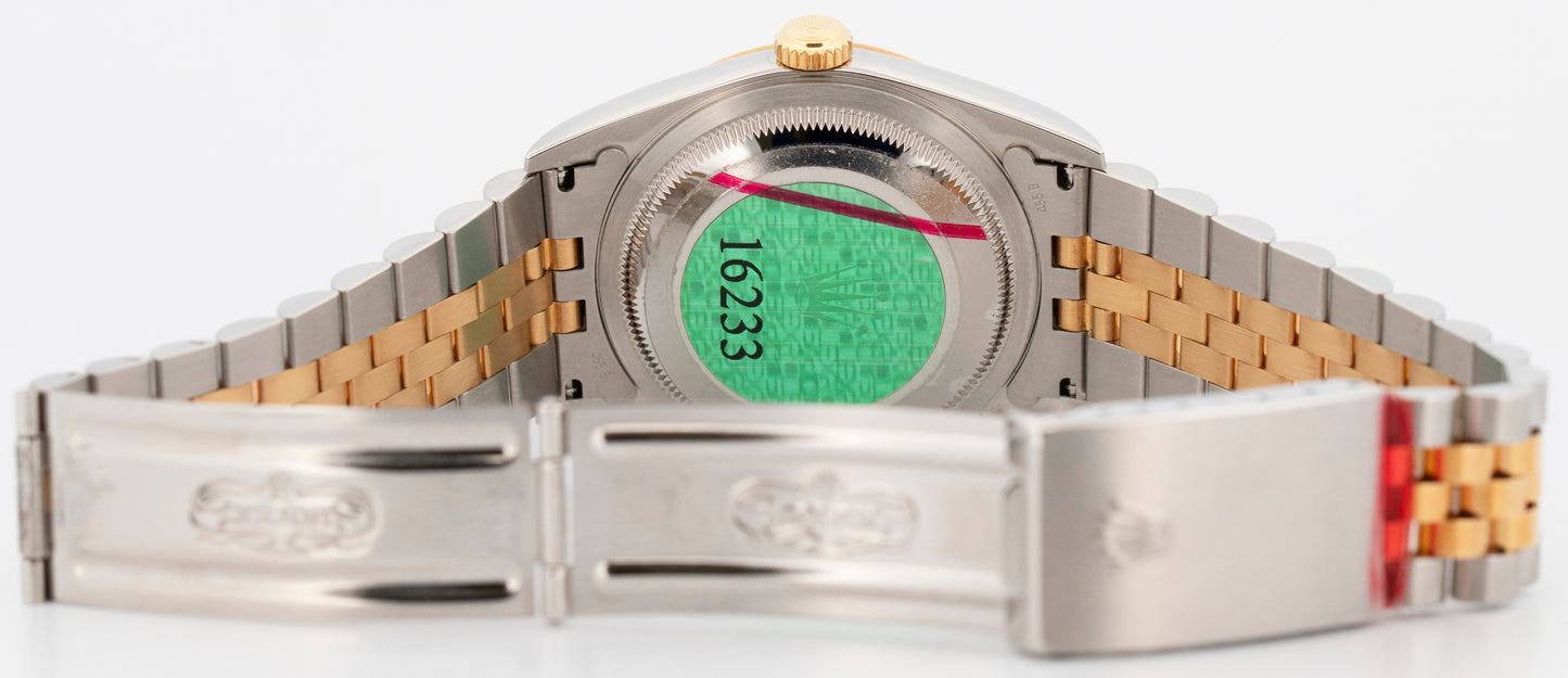UNPOLISHED Rolex DateJust 36mm Champagne Jubilee 18K Gold JUBILEE 16233 Watch