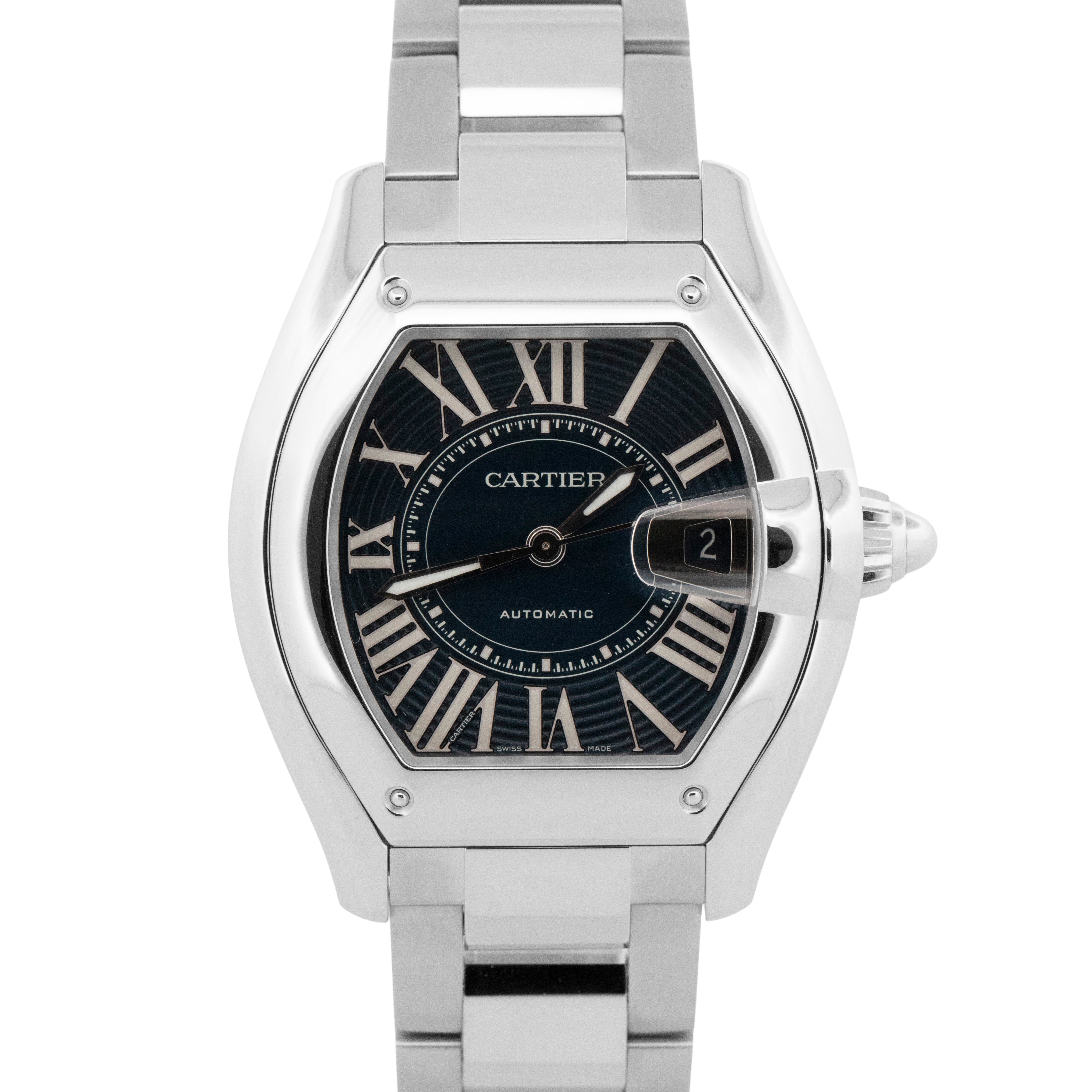 NEW PAPERS Cartier Roadster BLUE Steel 38.8mm 4568 / WSRD0014
