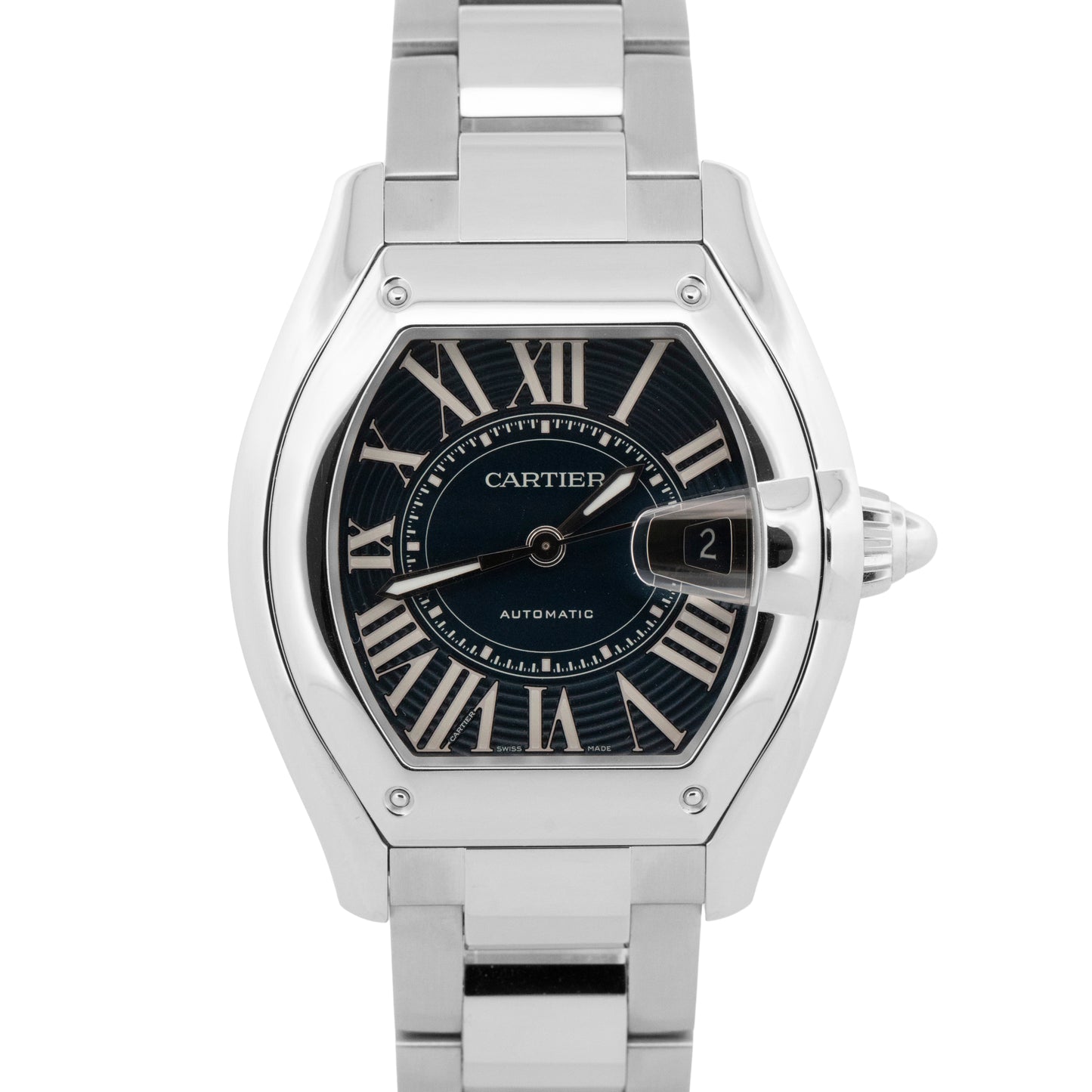 NEW PAPERS Cartier Roadster BLUE Steel 38.8mm 4568 / WSRD0014 Watch BOX