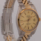 1986 Rolex DateJust CHAMPAGNE 18K Yellow Gold Steel JUBILEE 36mm 16013 Watch