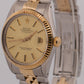 1986 Rolex DateJust CHAMPAGNE 18K Yellow Gold Steel JUBILEE 36mm 16013 Watch