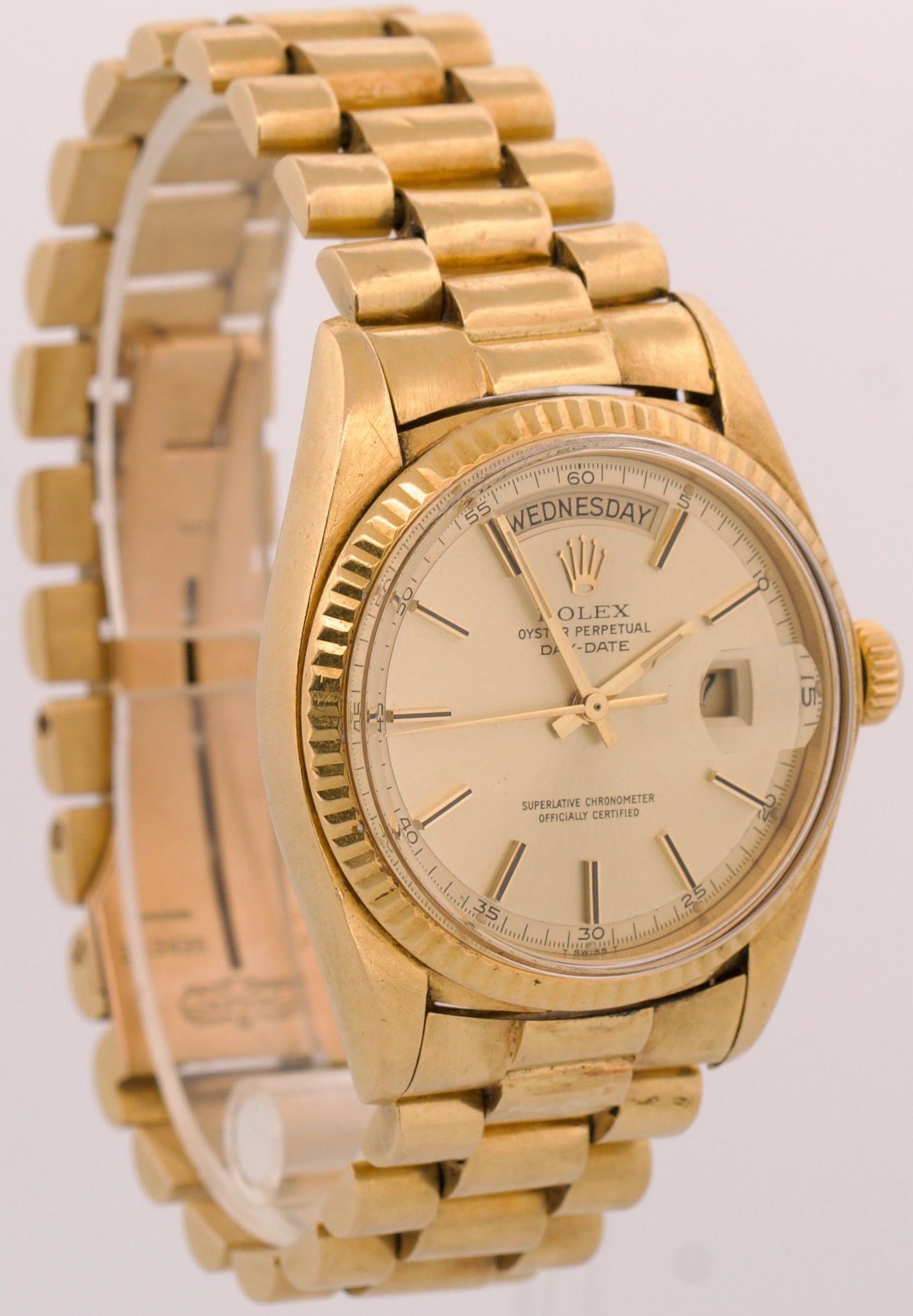 1978 Rolex Day-Date President CHAMPAGNE Fluted 36mm 18K Yellow Gold Watch 18038