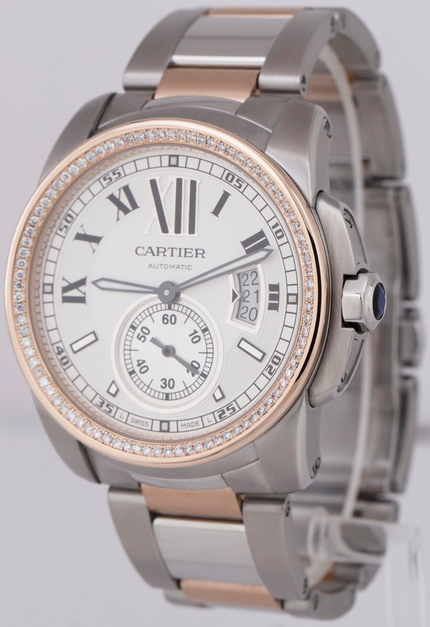 MINT PAPERS Cartier Calibre 42mm Two-Tone Rose Gold Watch 3389 / W7100036 BOX