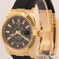 2023 Rolex Sky-Dweller BLACK 18K Yellow Gold Rubber OYSTERFLEX 42mm 336238 BOX