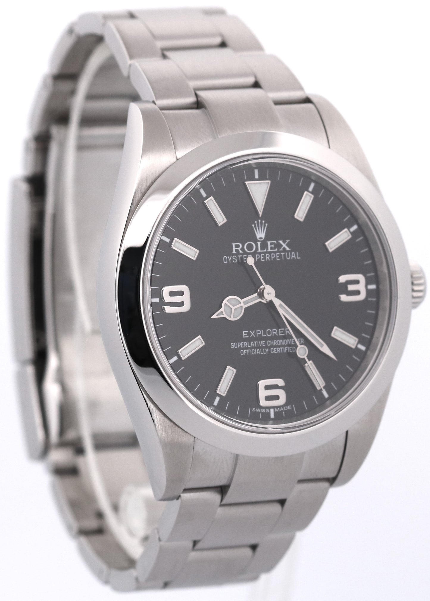 2011 PAPERS Rolex Explorer BLACK Stainless Steel MK1 39mm Oyster 214270 BOX