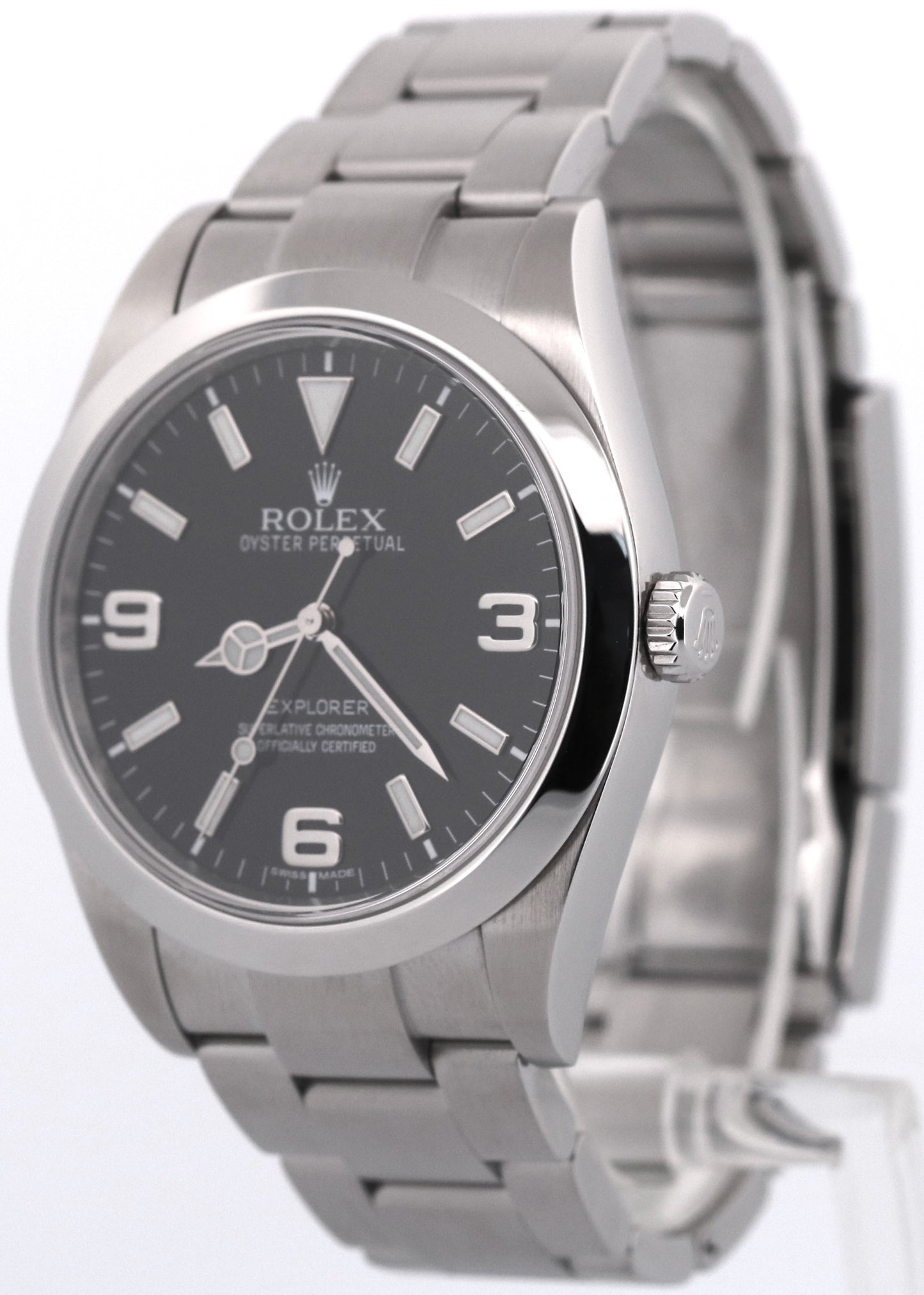 2011 PAPERS Rolex Explorer BLACK Stainless Steel MK1 39mm Oyster 214270 BOX