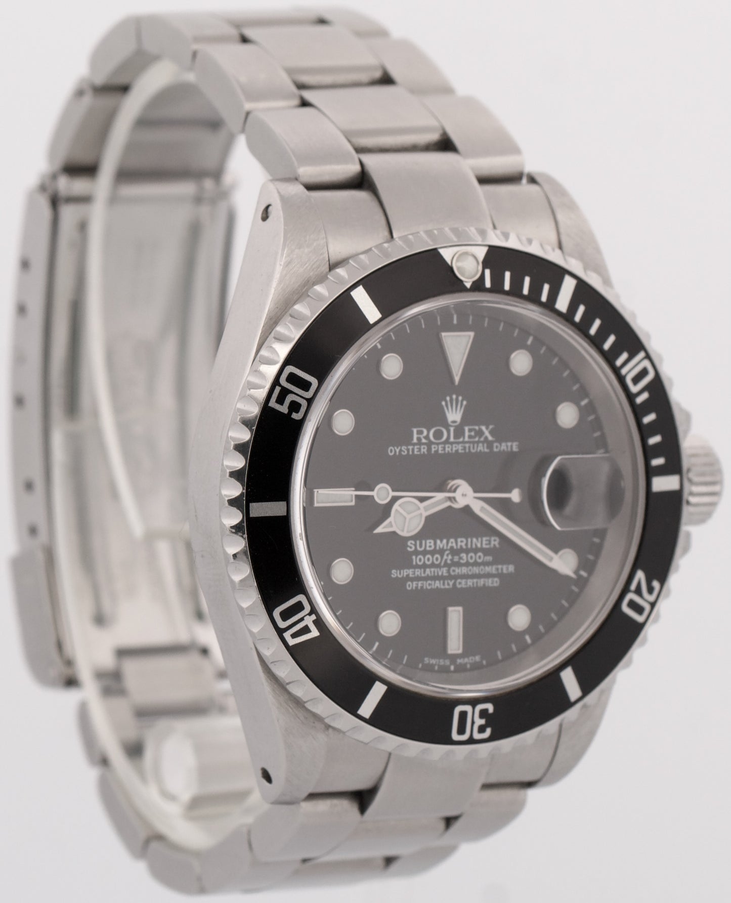 2000 Rolex Submariner Date BLACK Stainless Steel 40mm Oyster Dive Watch 16610
