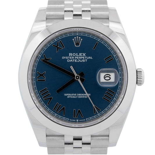 NEW 2026 PAPERS Rolex DateJust 41 BRIGHT BLUE Jubilee 41mm 126300 Watch BOX