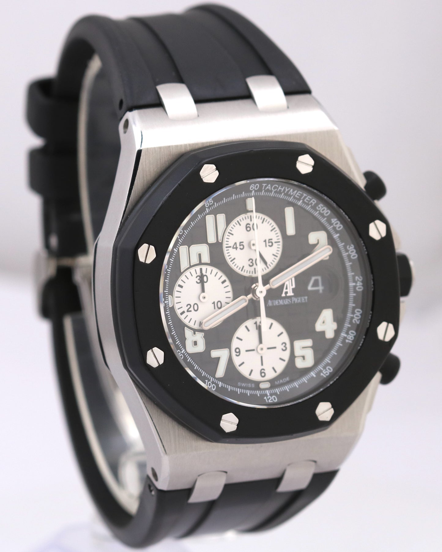 Audemars Piguet Royal Oak Offshore Stainless Black 42mm 25940SK Rubber Watch