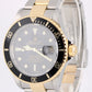Rolex Submariner Date Two-Tone 18k Yellow Gold Steel Black 40mm 16613 Watch