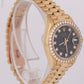 PAPERS Ladies Rolex DateJust President 26mm Black DIAMOND Gold Watch 69138 BOX