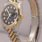 MINT 2024 PAPERS Rolex DateJust 36mm BLACK DIAMOND 18K Gold JUBILEE 126233 BOX