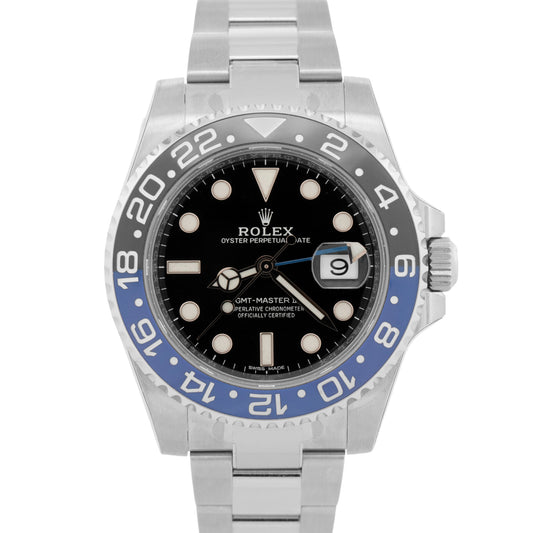 NOS 2018 PAPERS Rolex GMT-Master II Batman BLUE BLACK Steel 40mm 116710 BLNR BOX