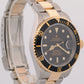 2006 PAPERS Rolex Submariner 40mm Black NO-HOLES 18K Steel Gold Watch 16613 BOX