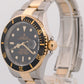 2006 PAPERS Rolex Submariner 40mm Black NO-HOLES 18K Steel Gold Watch 16613 BOX
