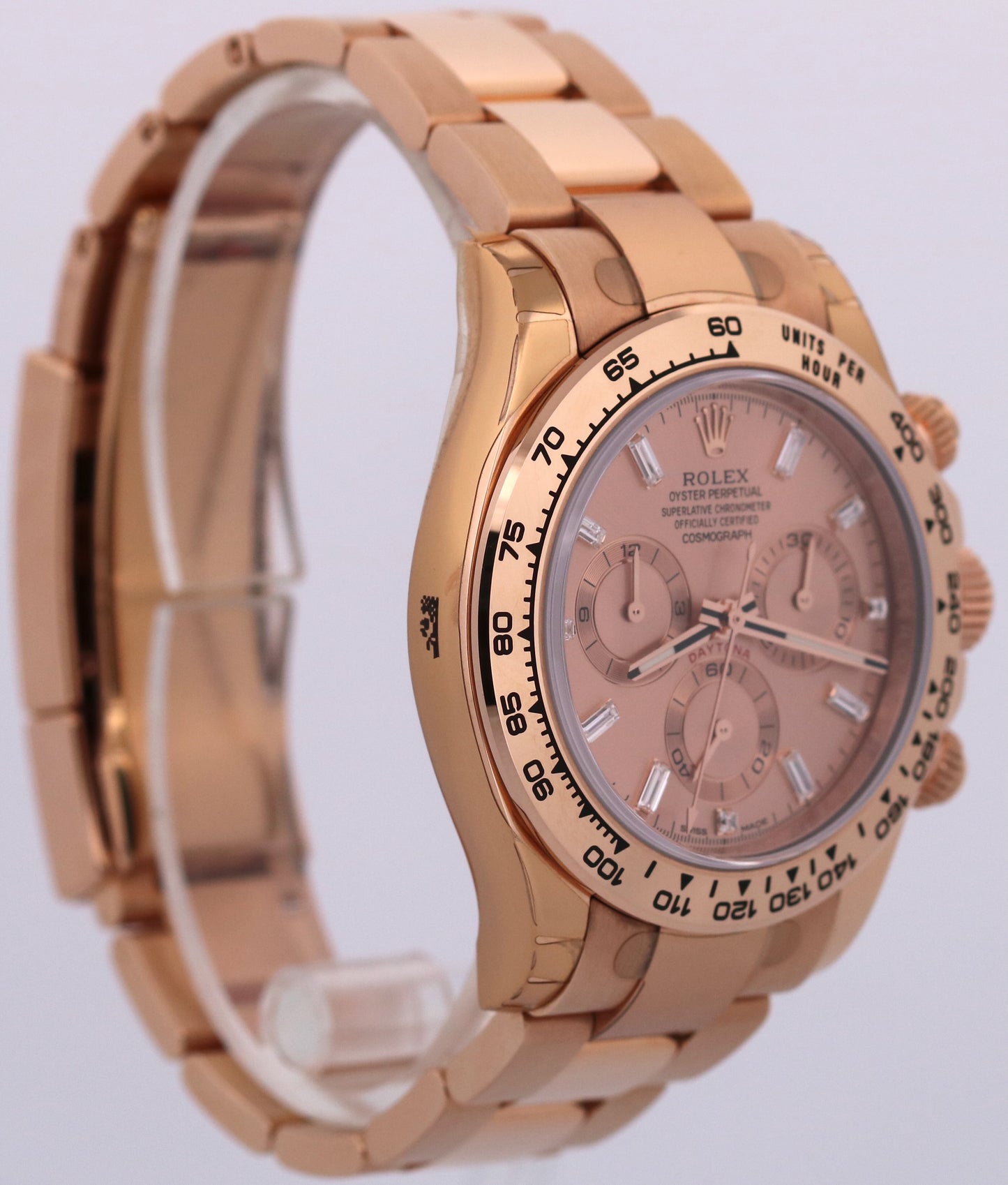 STICKERED PAPERS Rolex Daytona Cosmograph 40mm SUNDUST BAGUETTE 18K 116505 BOX