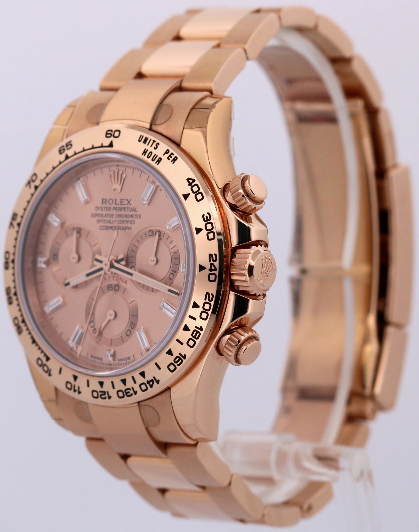 STICKERED PAPERS Rolex Daytona Cosmograph 40mm SUNDUST BAGUETTE 18K 116505 BOX