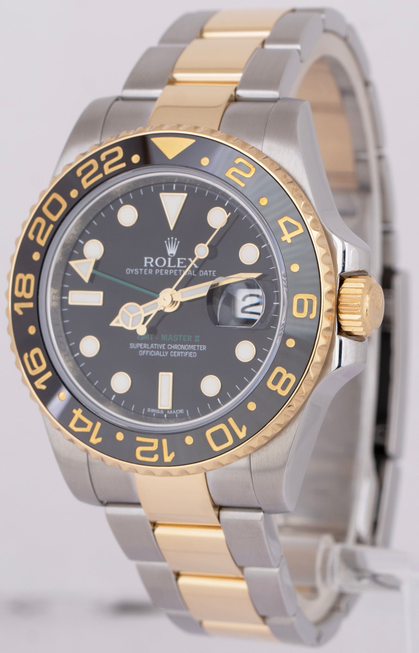 MINT PAPERS Rolex GMT-Master II Black Ceramic Two-Tone 40mm Watch 116713 BOX