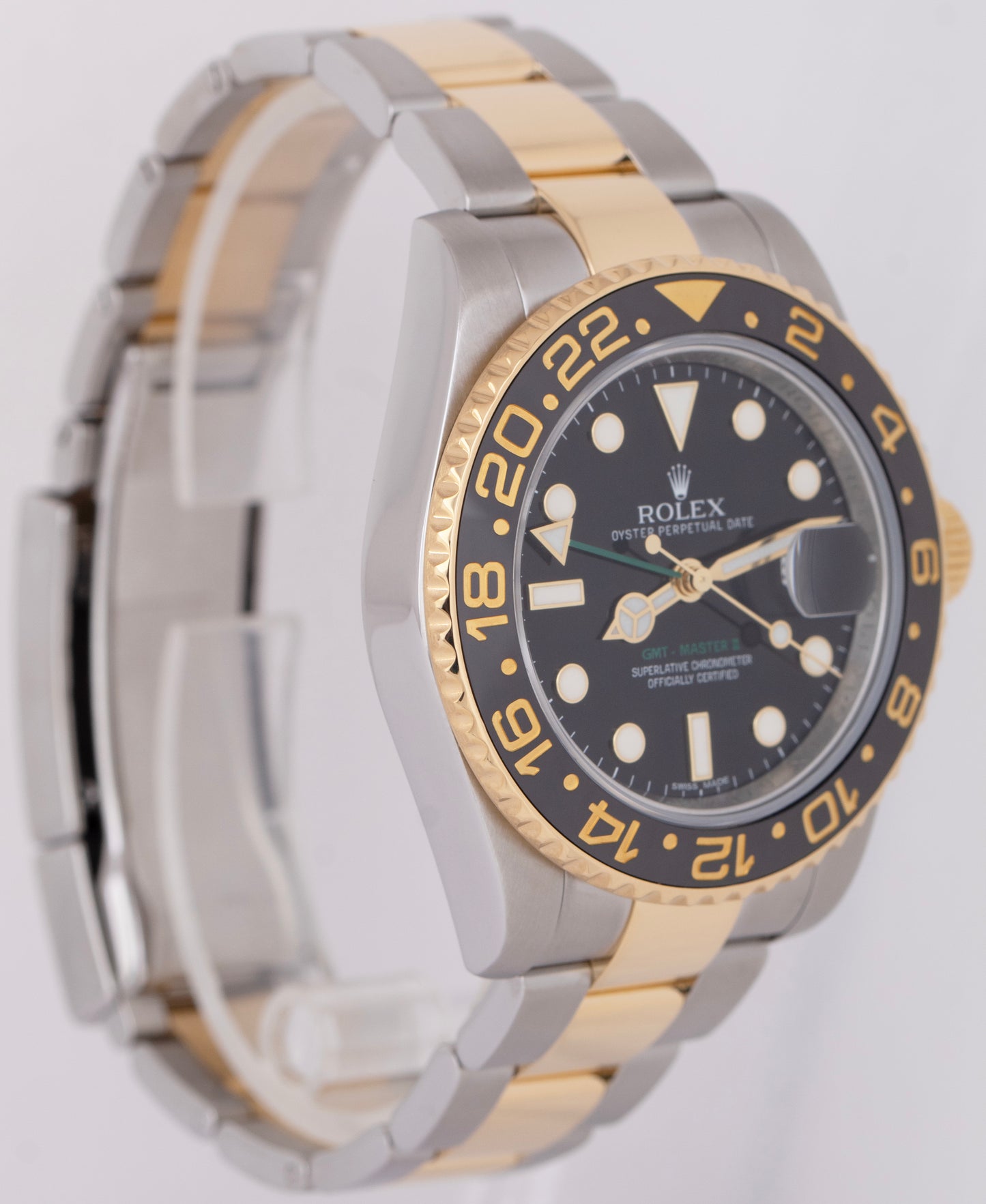 MINT PAPERS Rolex GMT-Master II Black Ceramic Two-Tone 40mm Watch 116713 BOX