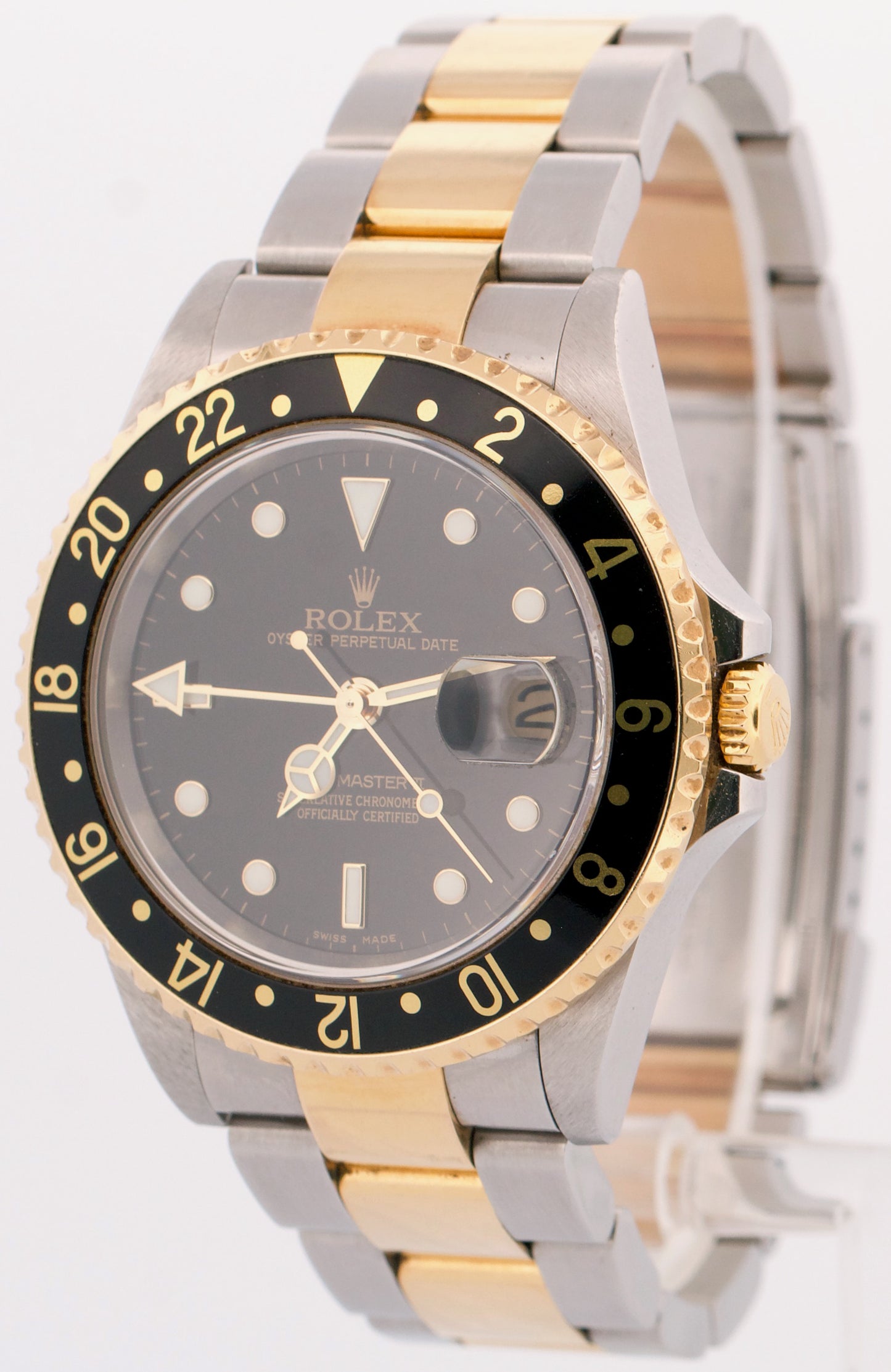 UNPOLISHED PAPERS Rolex GMT-Master II BLACK 18K Gold Steel OYSTER 40mm 16713 BOX