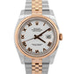 2018 PAPERS Rolex DateJust WHITE Two-Tone 18K Rose Gold 36mm 116231 Watch BOX