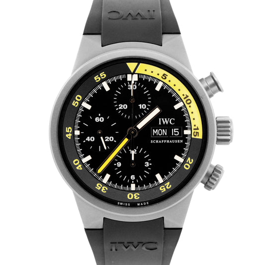 IWC Aquatimer Chronograph Titanium 41mm Yellow Rubber Day Date Watch IW371918