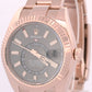 PAPERS Rolex Sky-Dweller 18K Rose Gold SLATE Gray Rhodium OYSTER 42mm 326935 BOX