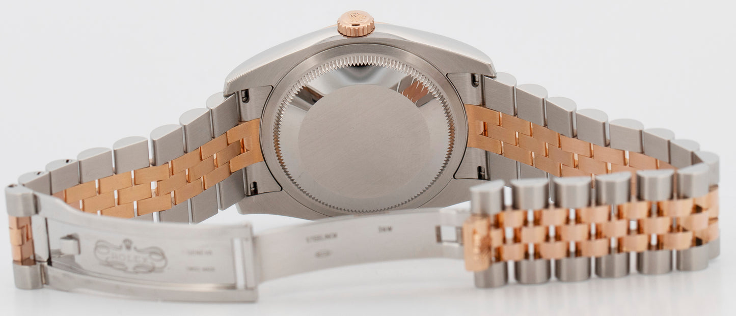 2018 PAPERS Rolex DateJust WHITE Two-Tone 18K Rose Gold 36mm 116231 Watch BOX
