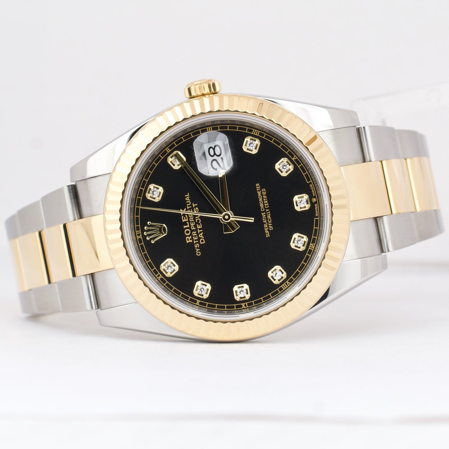 2019 Rolex Datejust BLACK DIAMOND Two-Tone 18K Gold 41mm 126333 PAPERS Watch B+P