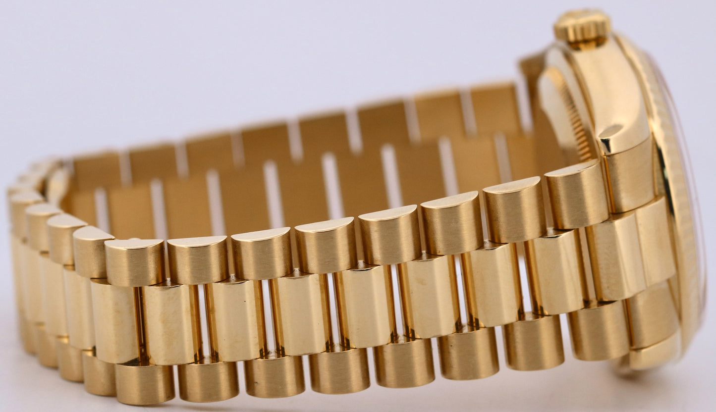 Rolex Day-Date FACTORY CHAMPAGNE DIAMOND 18K Yellow Gold Fluted 36mm 118238 BOX