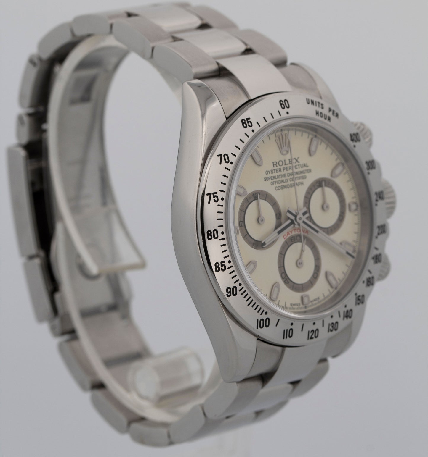 2002 PAPERS Rolex Daytona Cosmograph PANNA CREAM WHITE 40mm 116520 BOX