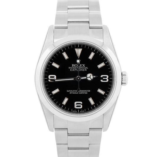 Rolex Explorer I Black 36mm 3-6-9 Stainless Steel Automatic Oyster Watch 114270