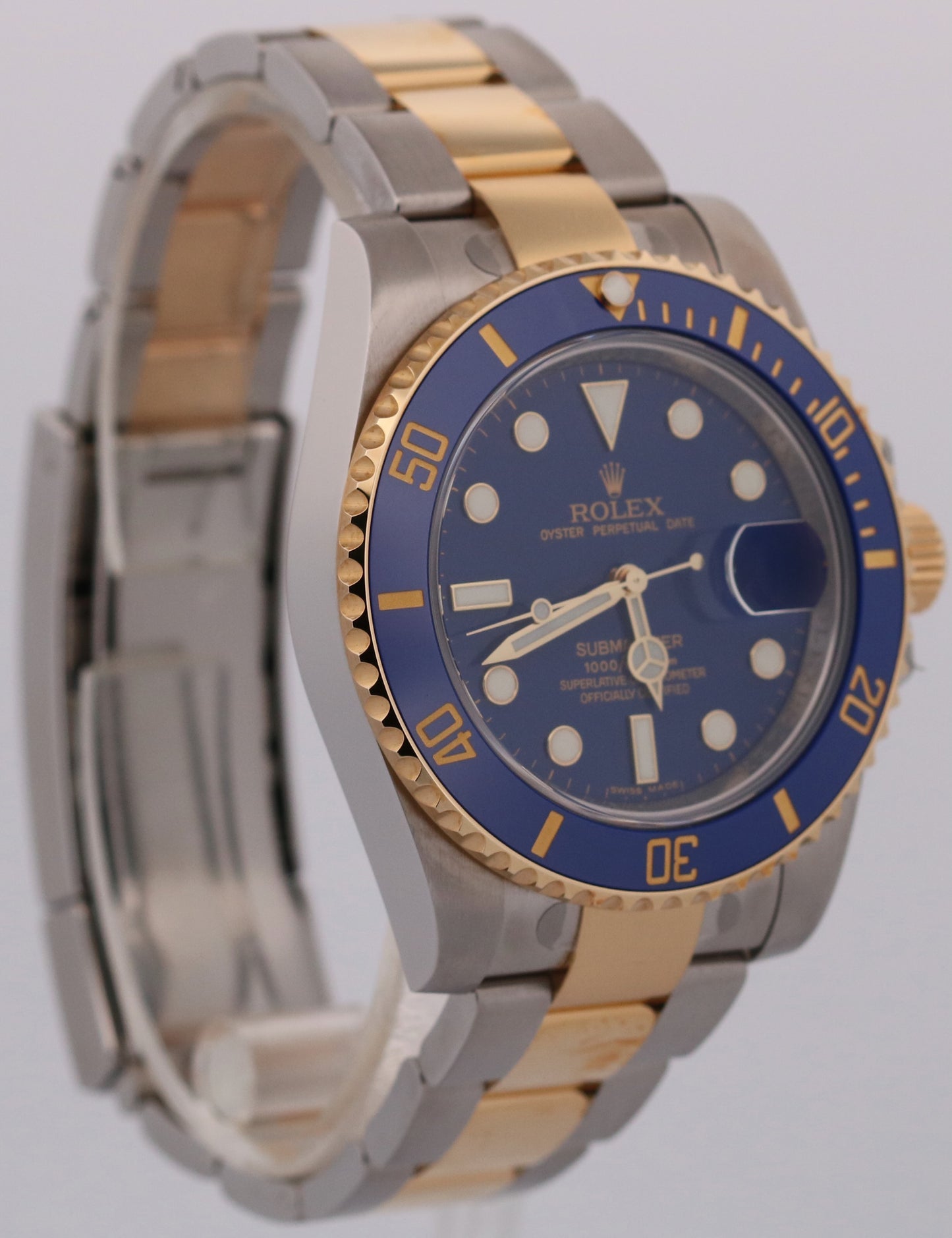 NOS 2009 PAPERS Rolex Submariner Date FLAT BLUE 18K Ceramic 40mm 116613 LB BOX