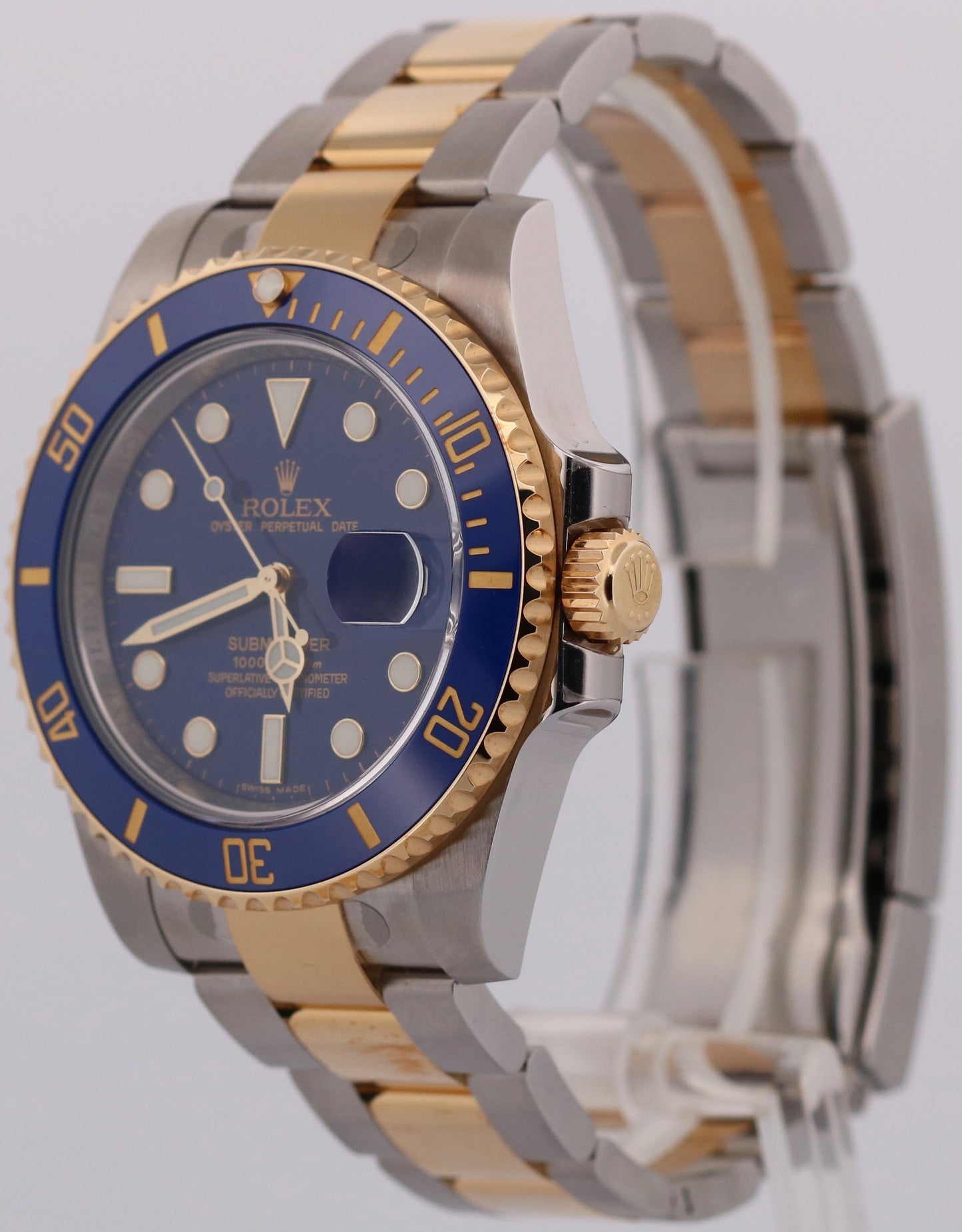 NOS 2009 PAPERS Rolex Submariner Date FLAT BLUE 18K Ceramic 40mm 116613 LB BOX