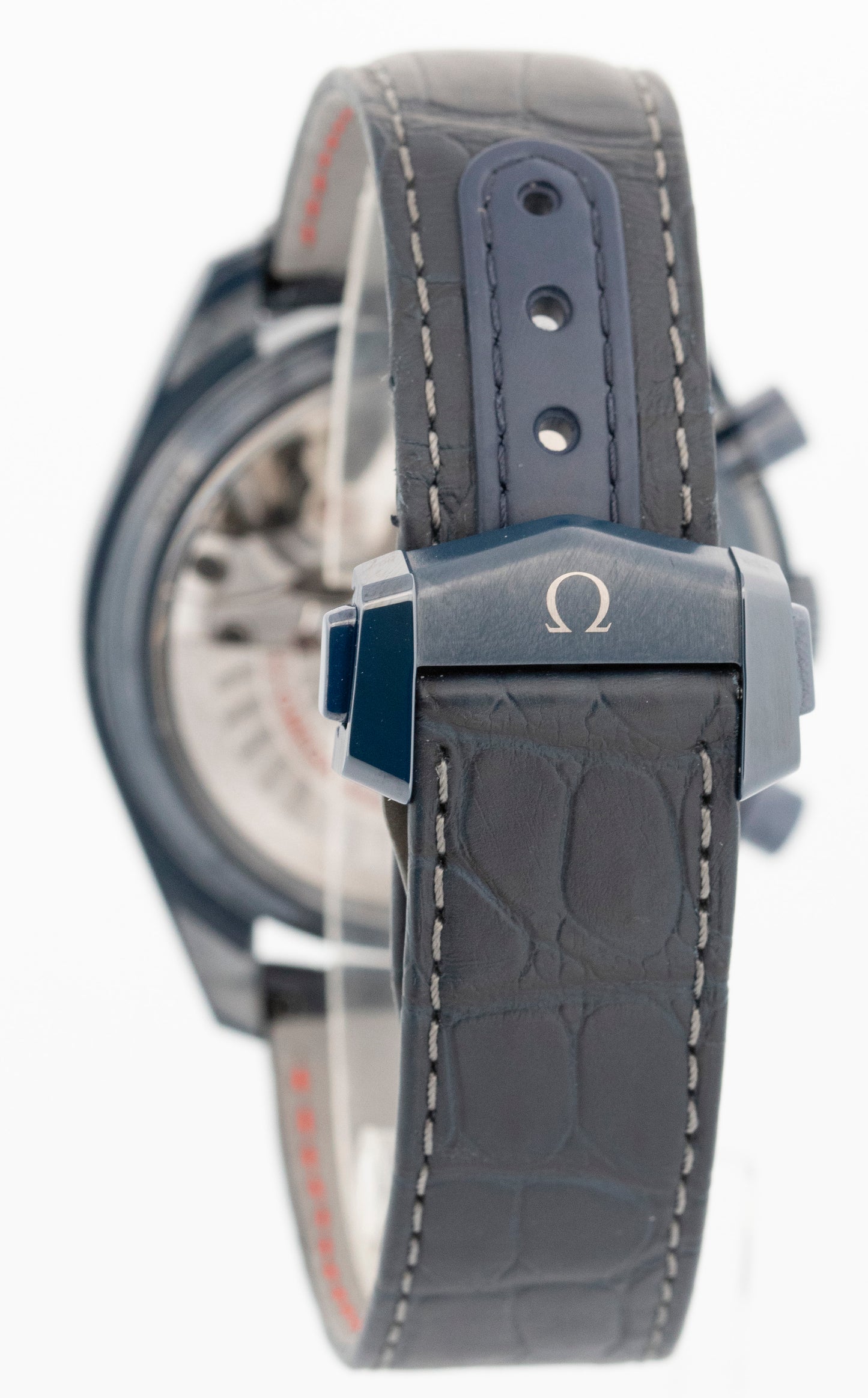 PAPERS Omega Speedmaster BLUE Ceramic 304.93.44.52.03.001 Leather Moonphase BOX