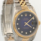 Rolex DateJust 36mm BLUE DIAMOND VIGNETTE Two-Tone 18K Gold Steel JUBILEE 16233