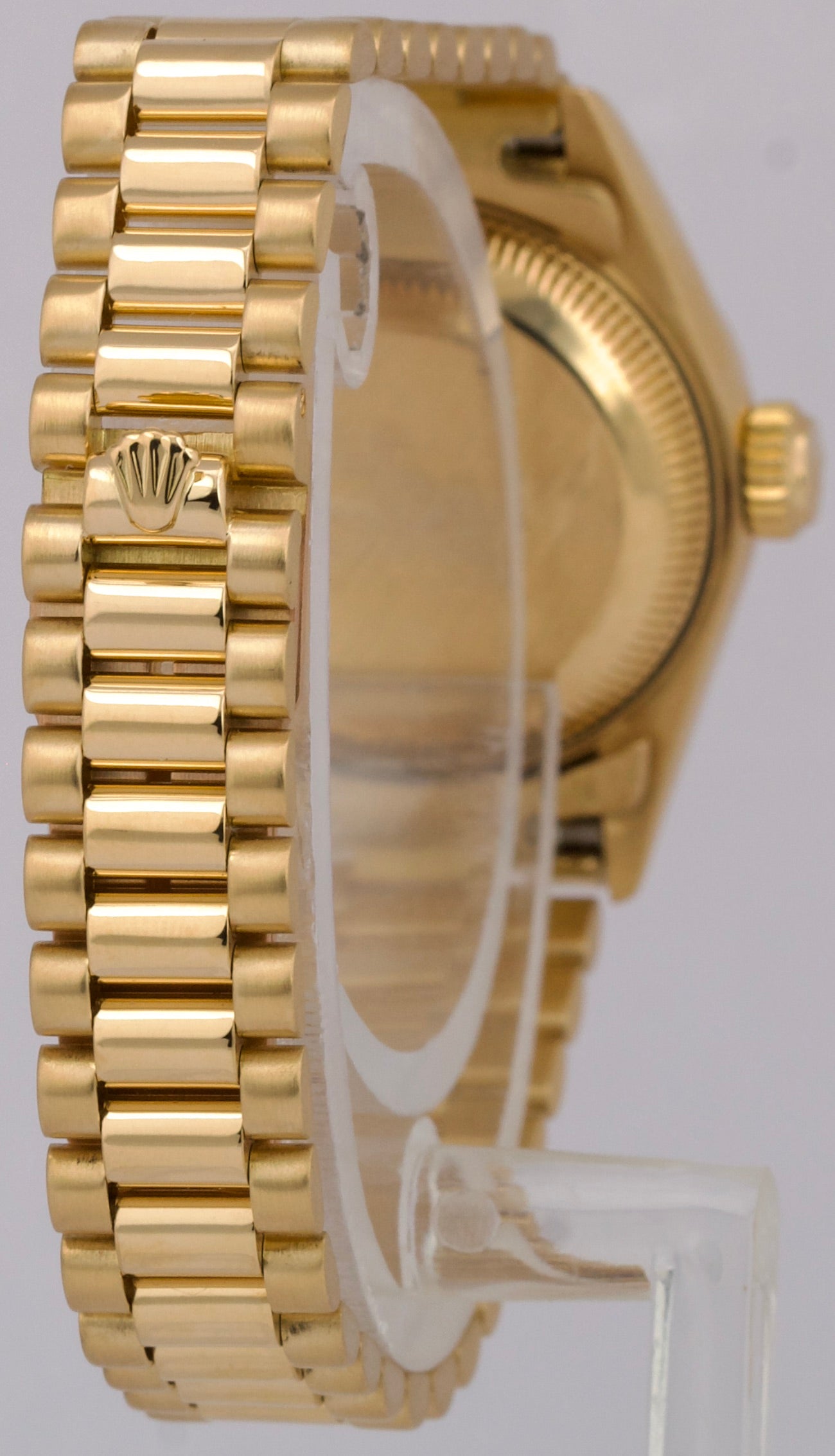 Ladies Rolex DateJust President 26mm CHAMPAGNE DIAMOND 18K Gold 69178 Watch