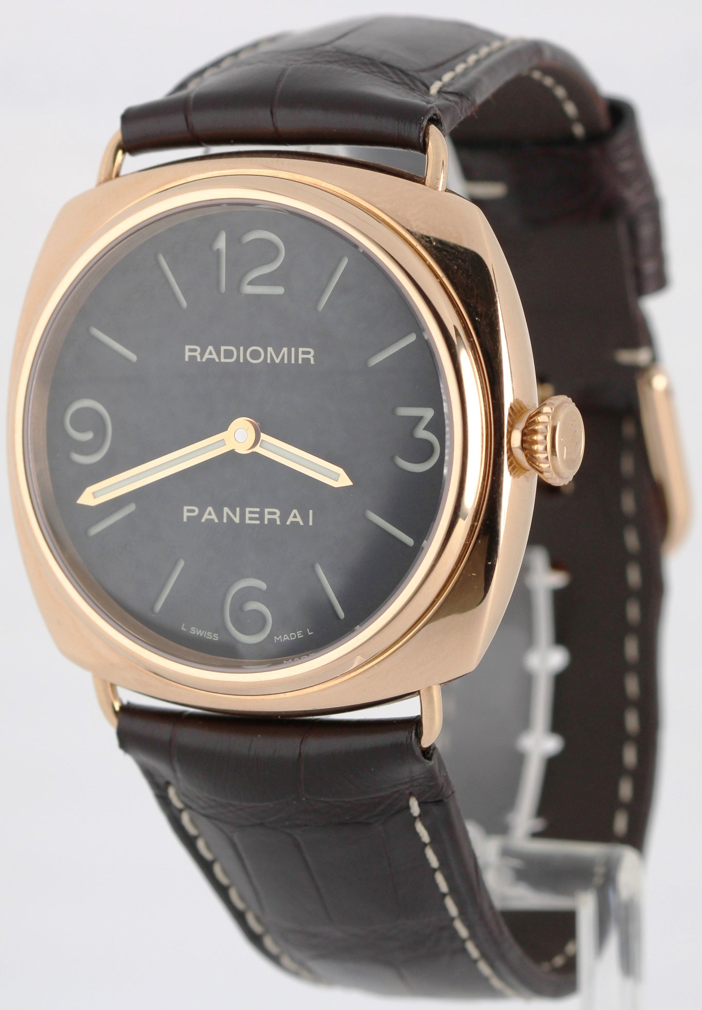 2006 PAPERS Panerai Radiomir 18k Rose Gold Black 45mm PAM00231 Manual Watch BOX