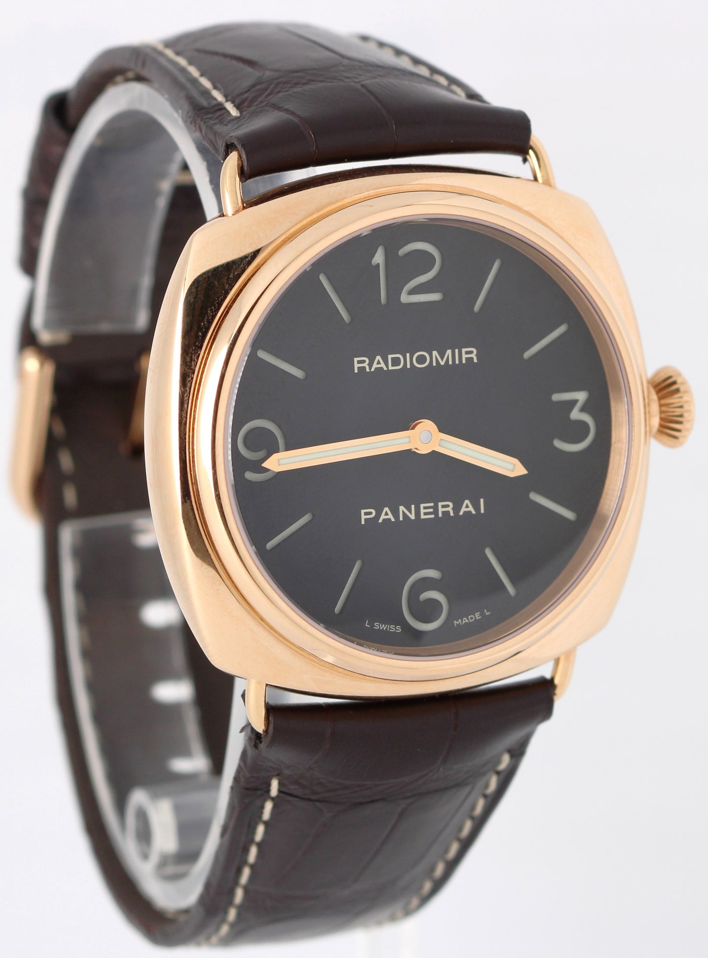 2006 PAPERS Panerai Radiomir 18k Rose Gold Black 45mm PAM00231 Manual Watch BOX