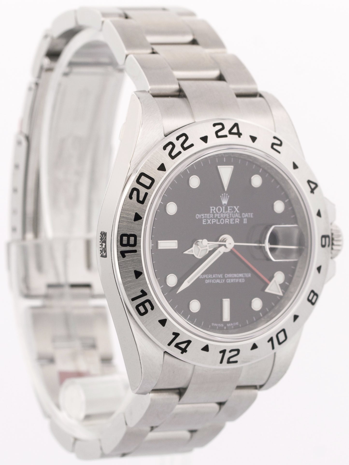 NOS STICKERED Rolex Explorer II 40mm BLACK REHAUT Steel 3186 Watch 16570 BOX