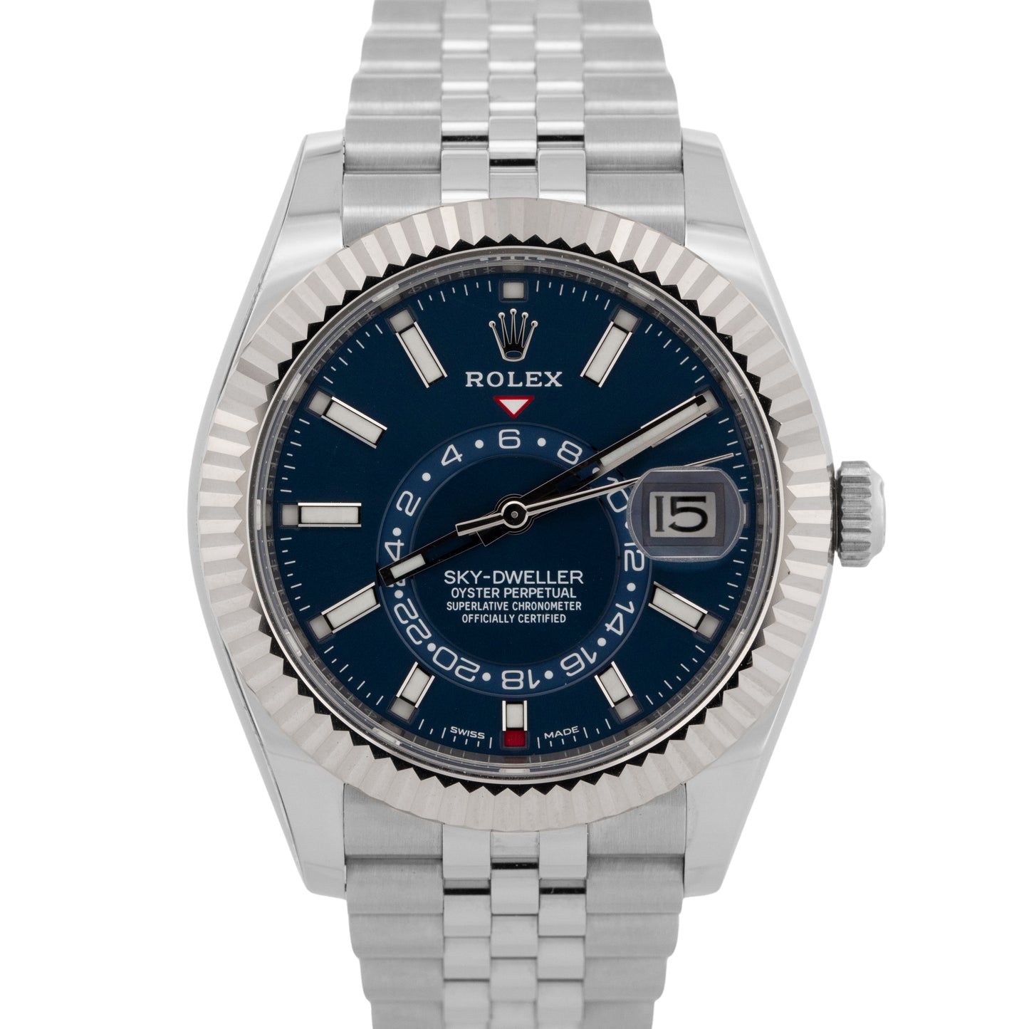 2021 PAPERS Rolex Sky-Dweller BLUE Stainless Steel JUBILEE 42mm 326934 Watch BOX
