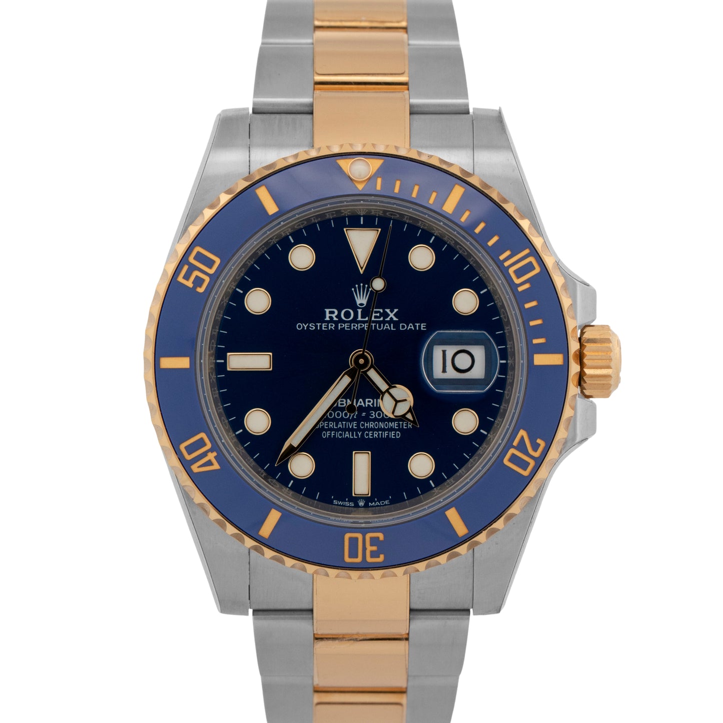 2022 PAPERS Rolex Submariner Date BLUE Two-Tone Gold 41mm 126613 LB Watch BOX