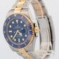 2022 PAPERS Rolex Submariner Date BLUE Two-Tone Gold 41mm 126613 LB Watch BOX