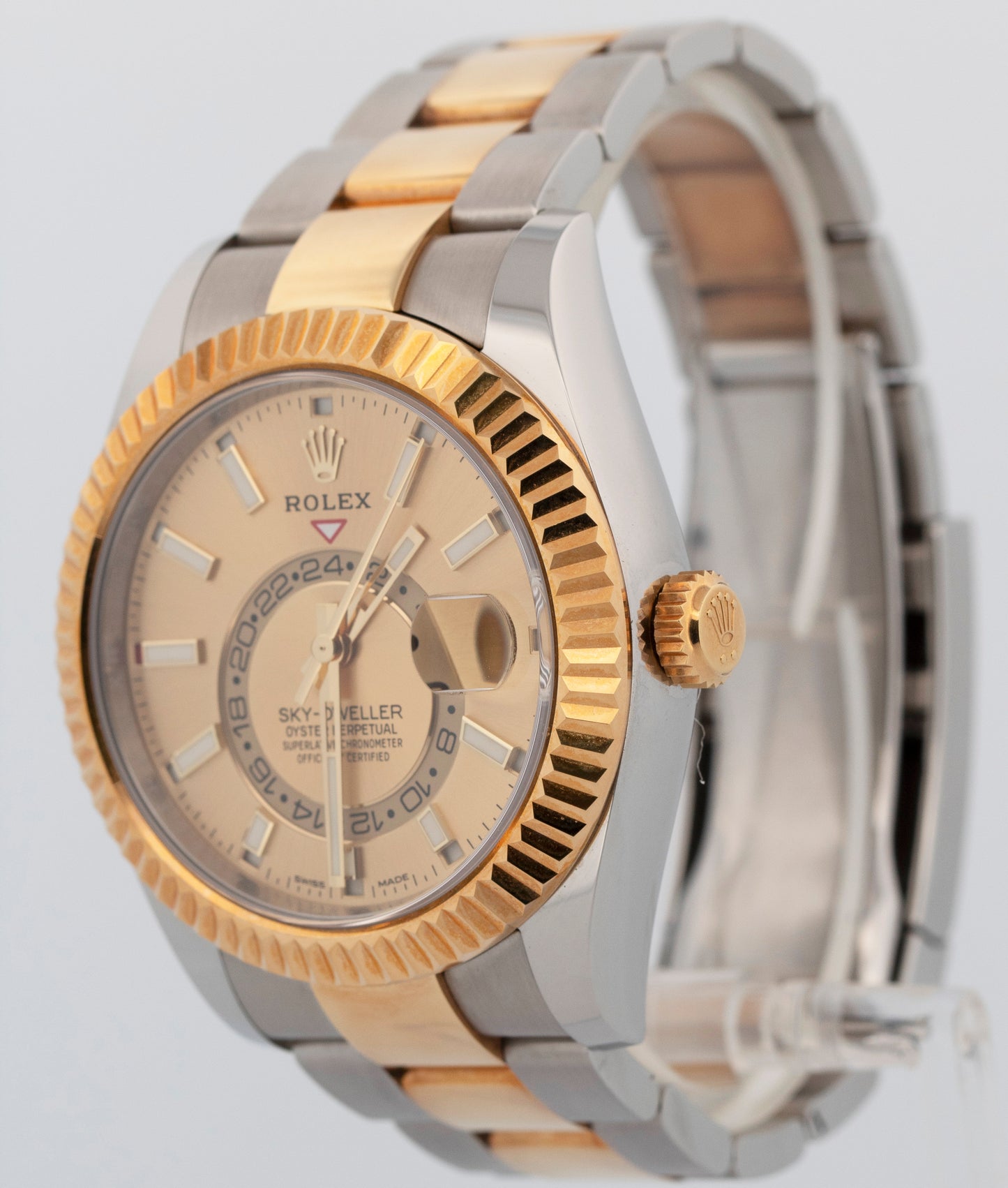 2019 PAPERS Rolex Sky-Dweller CHAMPAGNE Two-Tone Gold 42mm 326933 Watch BOX